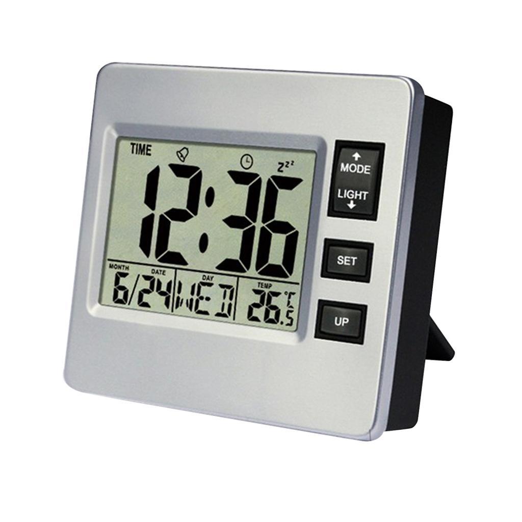 Digital Alarm Clock LCD Wall Mount&Desk Display Calender Clock for Office