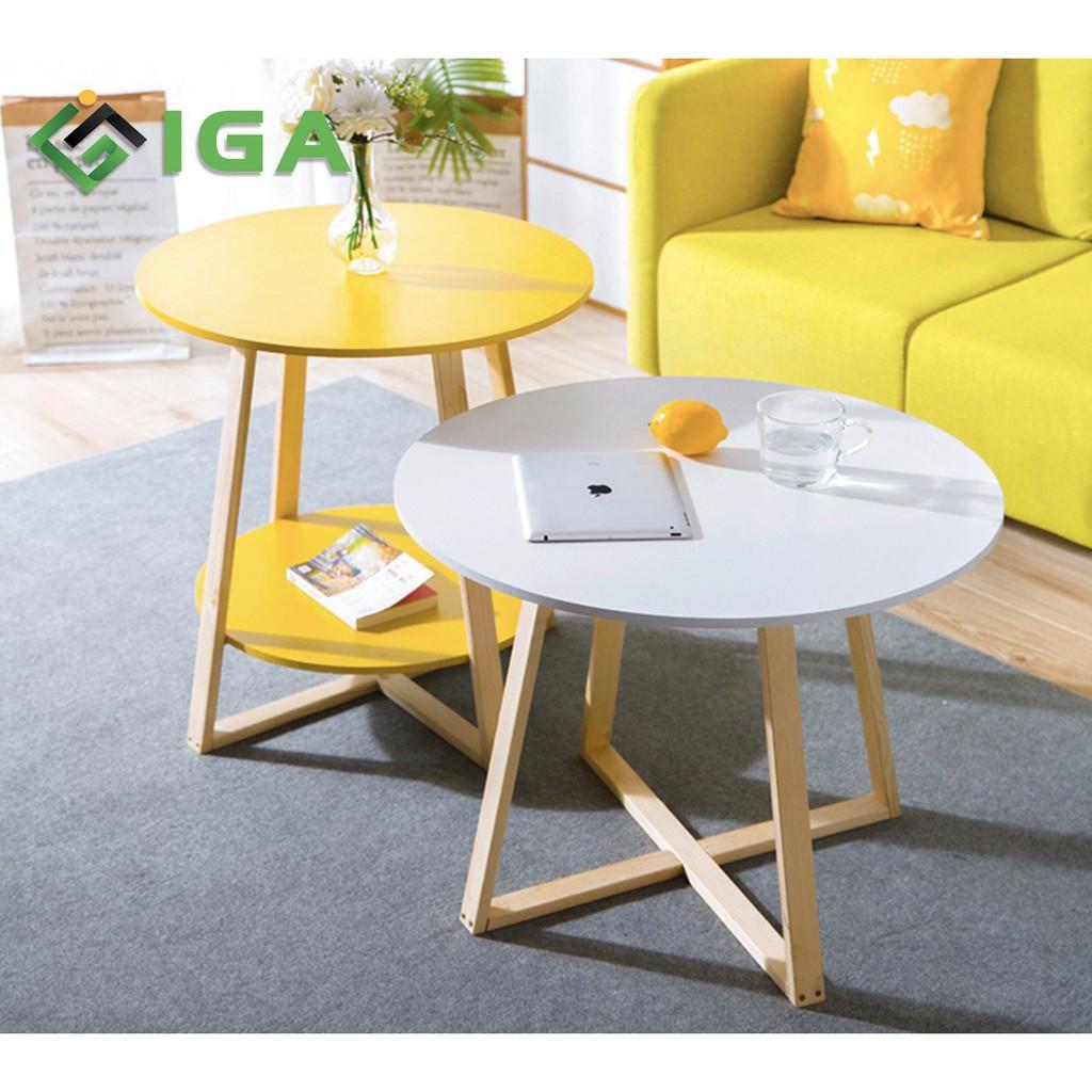 Bàn trà Bắc Âu Chân vuông mặt 50cm GP52