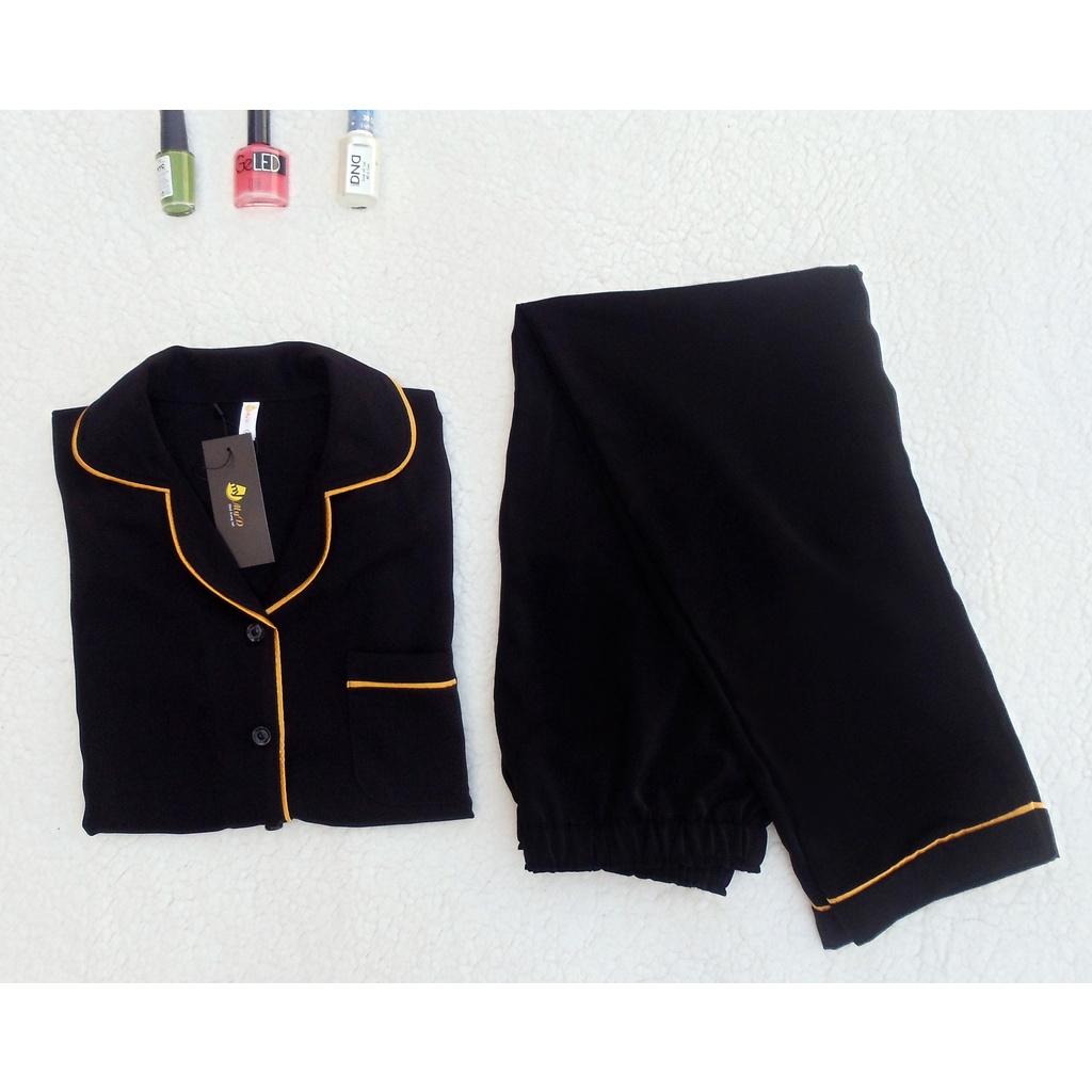 Bộ Pijama Nữ Cộc Tay Quần Dài Lụa Mango Cao Cấp MY'D - A101