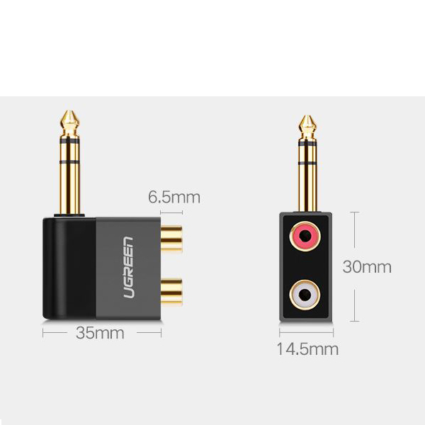 Đầu chuyển đổi 6.5mm to RCA (hoa sen) Ugreen 40846 - chính hãng