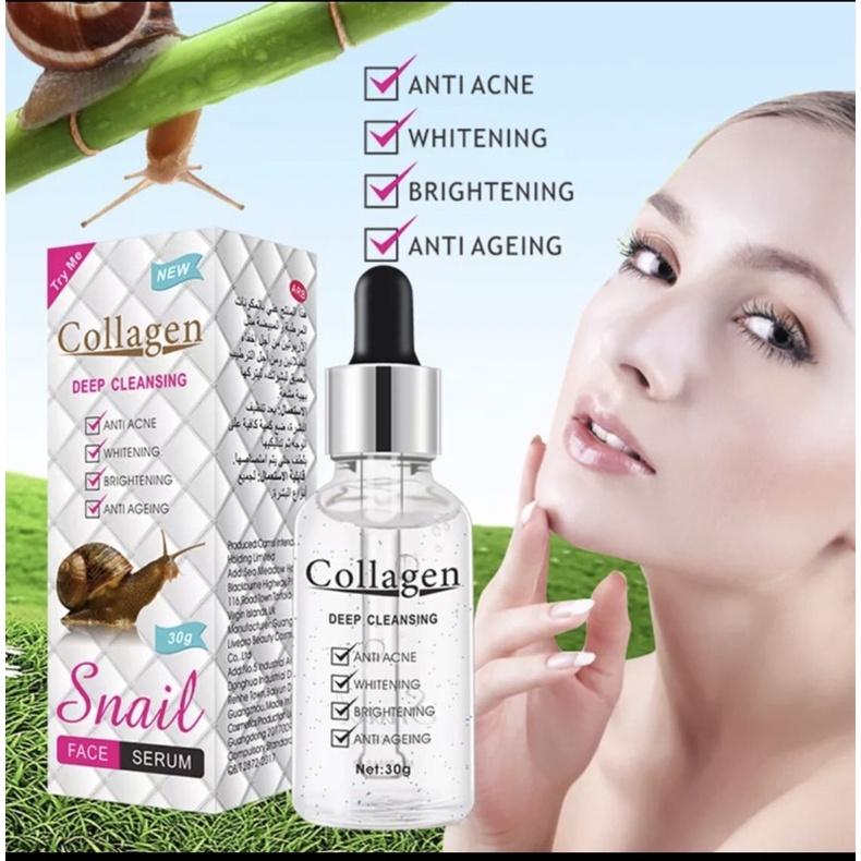 Collagen Serum Mặt Ốc Sên Dưỡng Ẩm Làm Trắng Làm Sáng Dưỡng Ẩm Phục Hồi Săn Chắc Kiểm Soát Dầu Thu Nhỏ Lỗ Chân Lông…