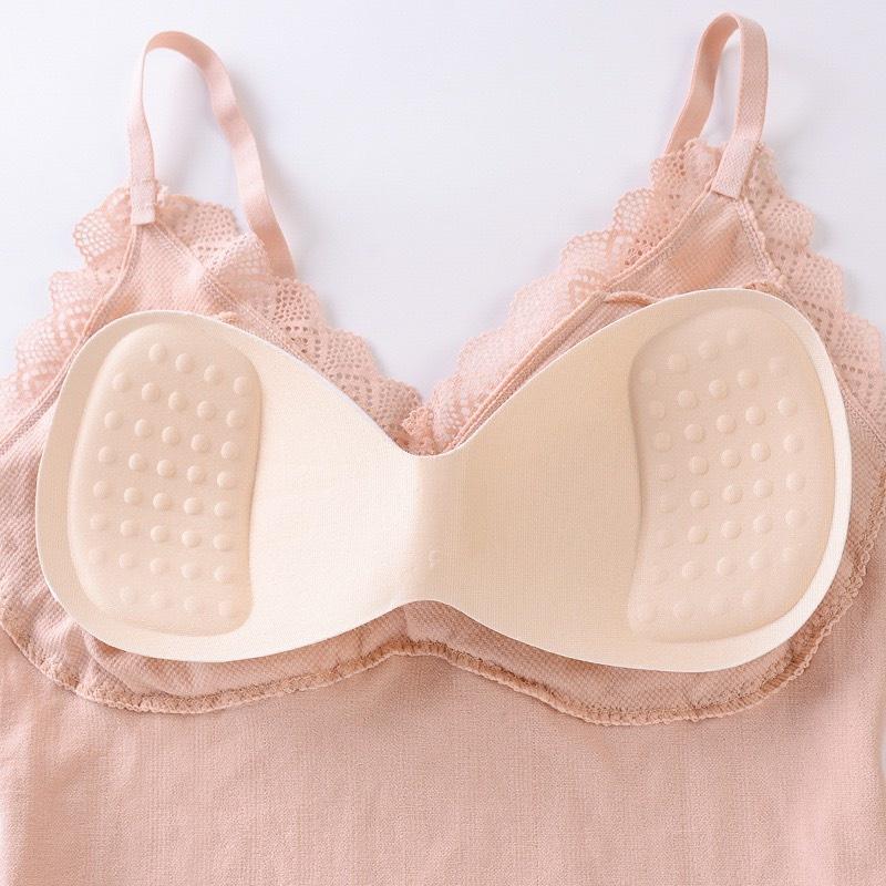 Áo bra cao cấp 2 dây gân tăm mix ren điệu đà AN04