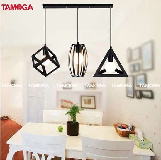 Đèn thả trần trang trí TAMOGA JIBIS bộ 3 lập phương tam giác hình trụ 0072/3