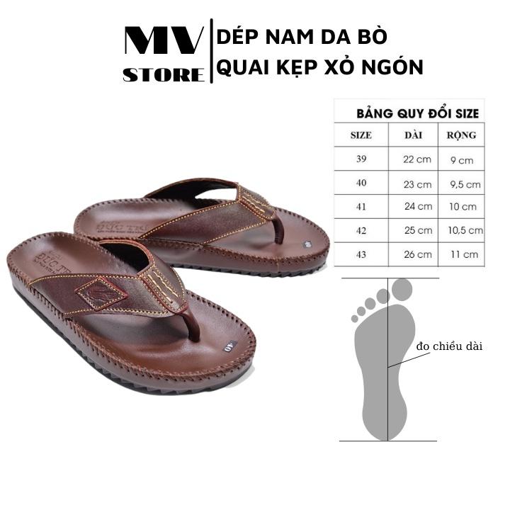 Dép xỏ ngón nam da bò cao cấp, dép nam trung niên DT02