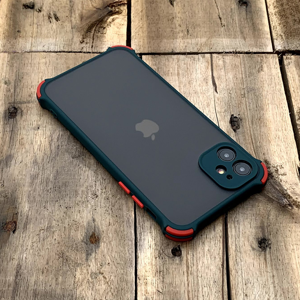 Ốp lưng chống sốc toàn phần màu xanh lá đậm dành cho iPhone 11