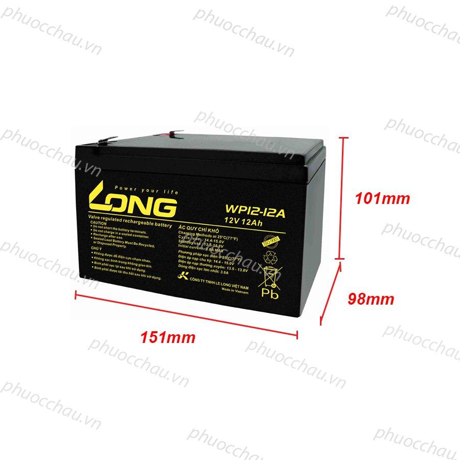 Bình Ắc Quy Khô Long WP12-12A 12V-12Ah