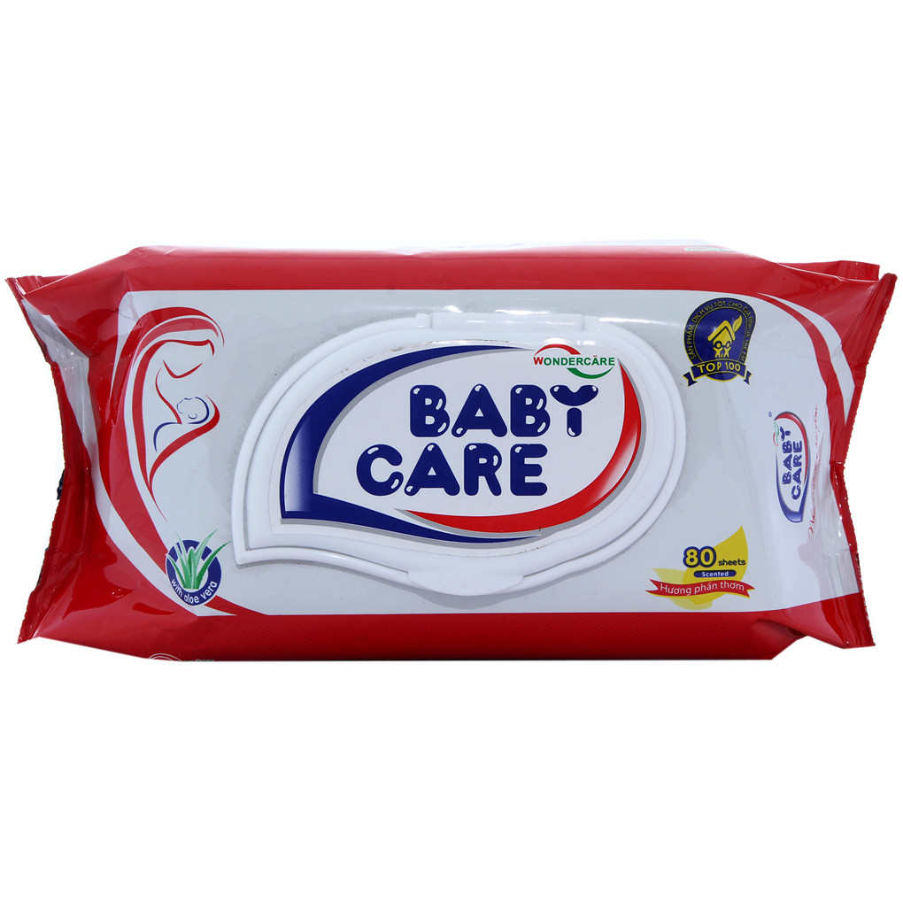 Khăn ướt Baby Care 80 Tờ Hương Phấn