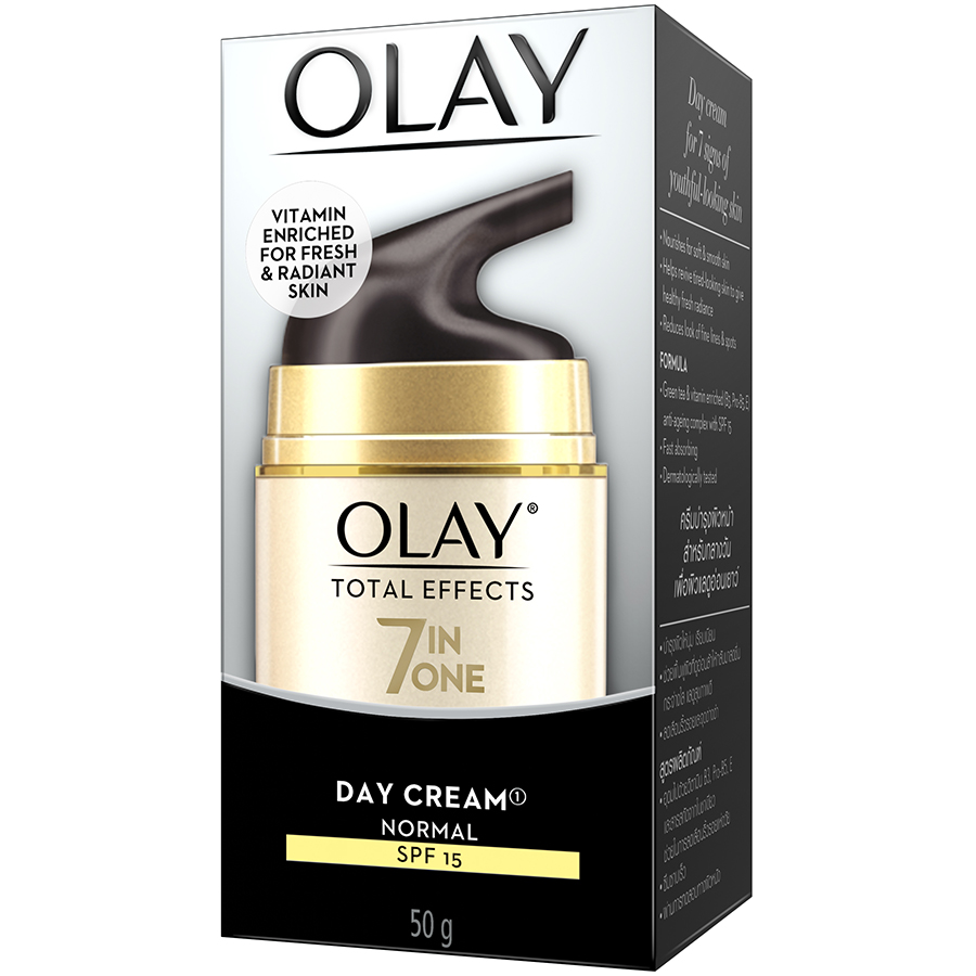 Kem Dưỡng Da Olay Total Effects Normal SPF15 (50g) (Tặng thanh massage đẩy tinh chất từ tính)