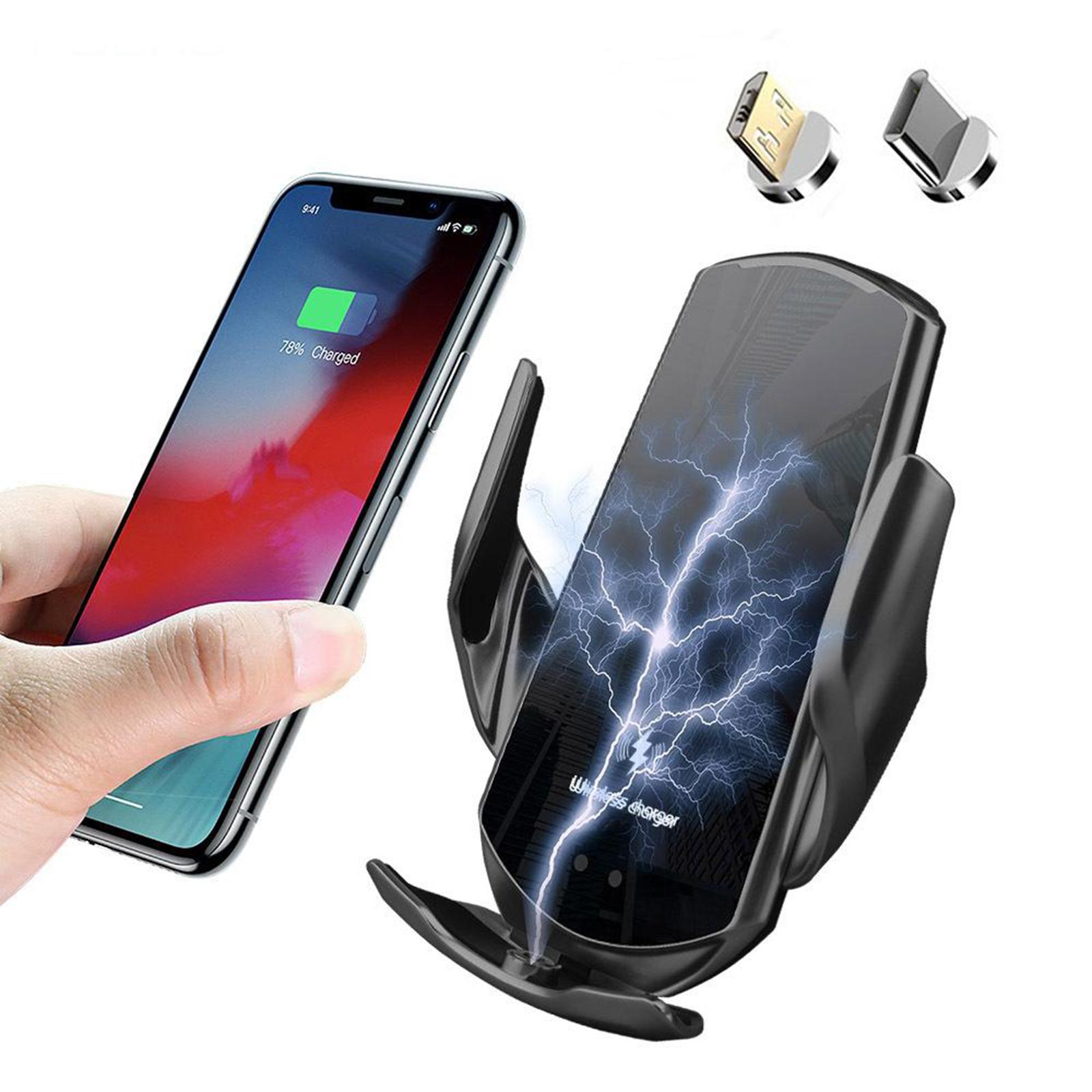 Wireless Car Charger,15W Qi Fast Charging Auto-Clamping Car Mount,Windshield Dash Air Vent Phone Holder Compatible with 11/11 Pro Max/Xs MAX