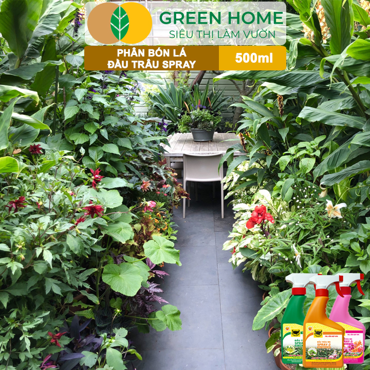 Bộ 3 Phân Bón Lá Đầu Trâu Spray 1, 2, 3 Greenhome, Bình Điền, Chai 500ml, Cao Cấp, Chuyên Cho Hoa Kiểng