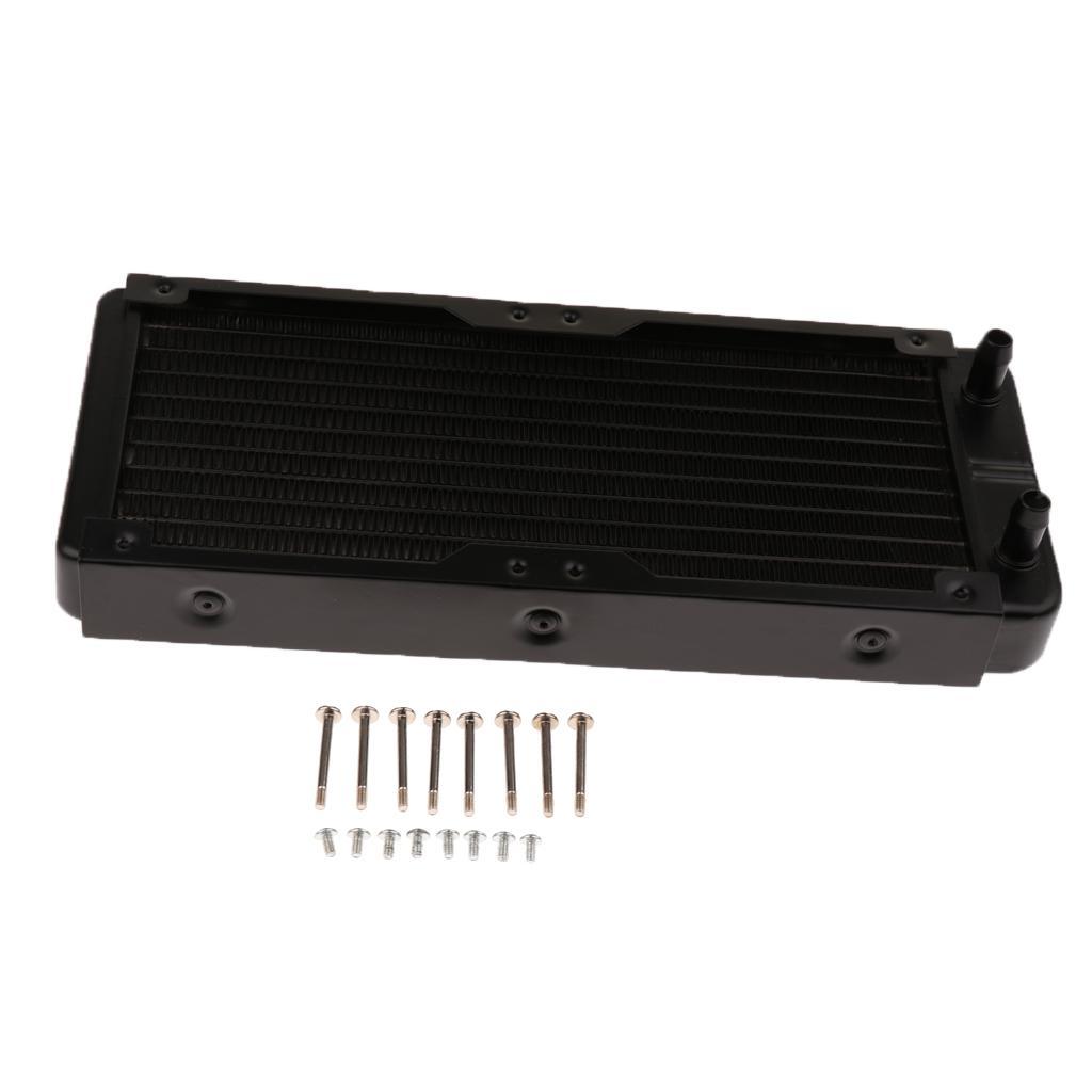 2x PC Radiator Water Cooling Row for CPU Heatsink 240mm G1/4" Straight mouth