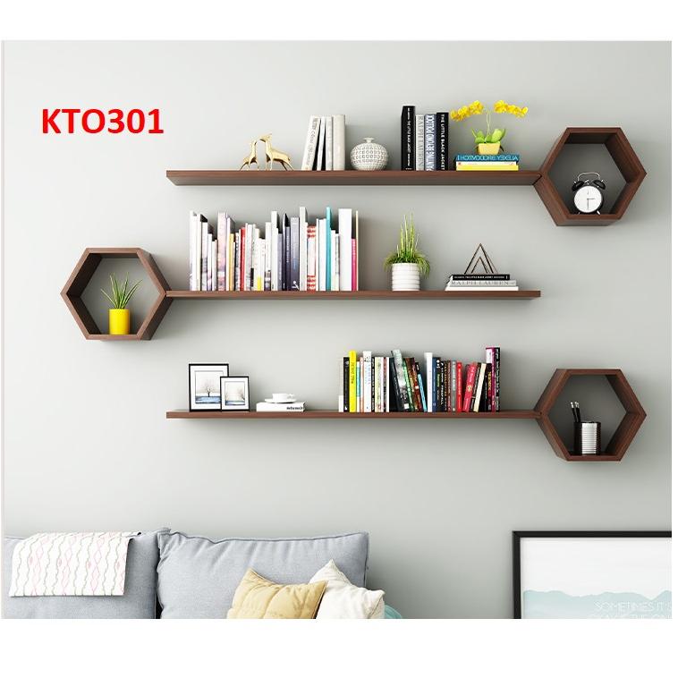 Kệ sách, kệ trang trí, kệ treo tường bằng gỗ MDF KTO301