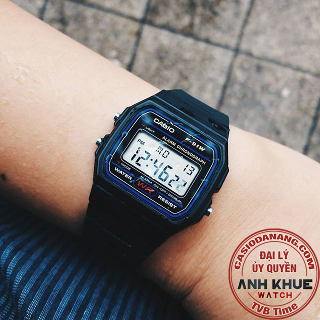 Đồng hồ nam dây nhựa Casio Standard chính hãng F-91W-1DG