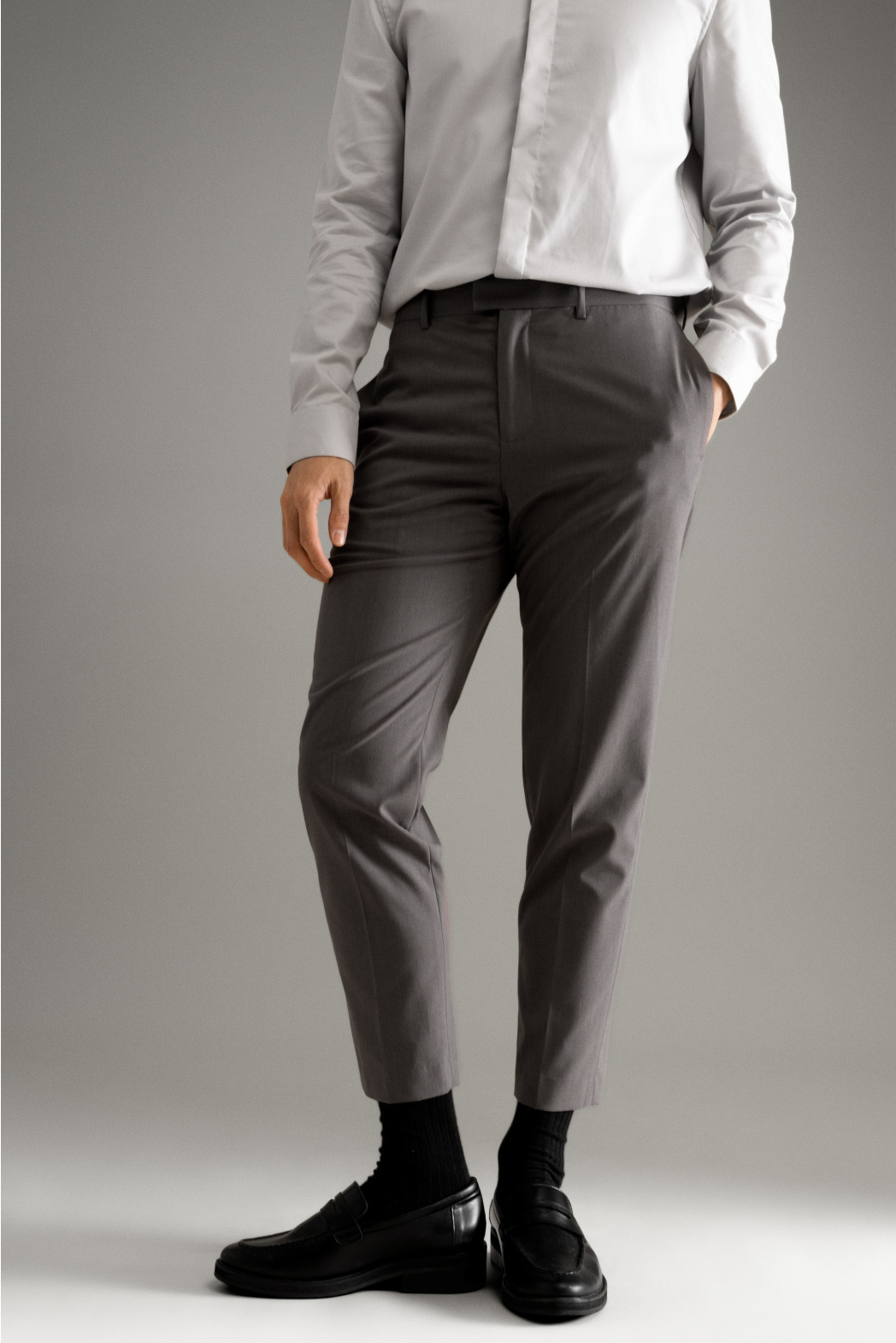 QUẦN VẢI NAM ROUTINE TEXTURE FORM SLIM CROP - 10F22PFO007 | LASTORE MENSWEAR