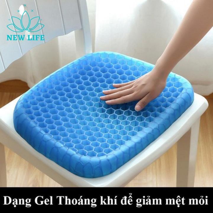 Đệm ngồi 3D cao cấp, nệm lót ghế gel tổ ong thoáng khí, bảo vệ cột sống dành cho người hay ngồi làm việc