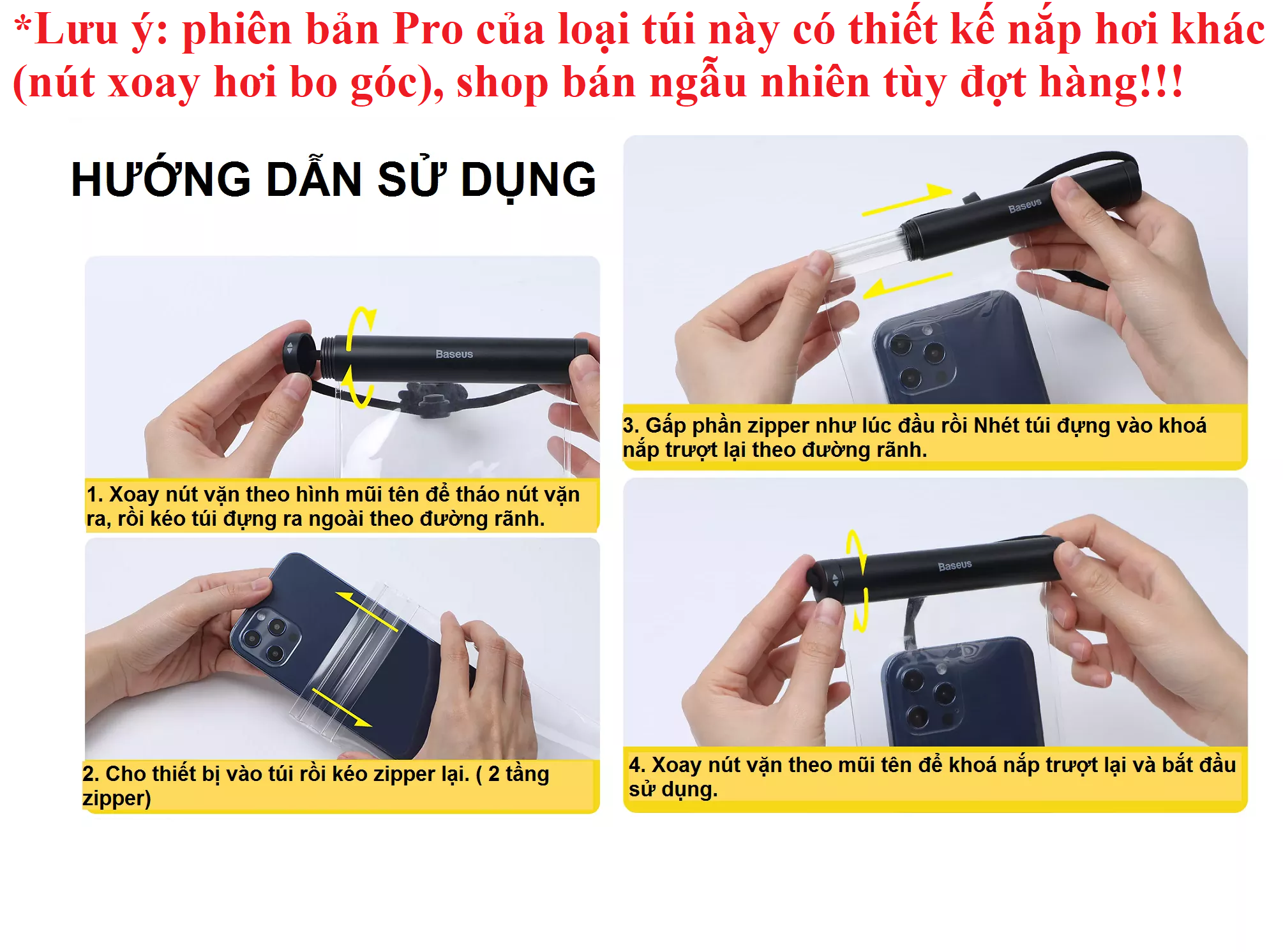 Túi chống nước cho điên thoại nắp trượt hình trụ mới Baseus Slip Cover -Hàng chính hãng