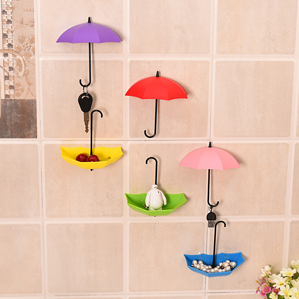 Set 3 móc treo hình chiếc ô đựng tỏi, hành, ớt và vật dụng nhỏ trong nhà bếp - Giao màu ngẫu nhiên