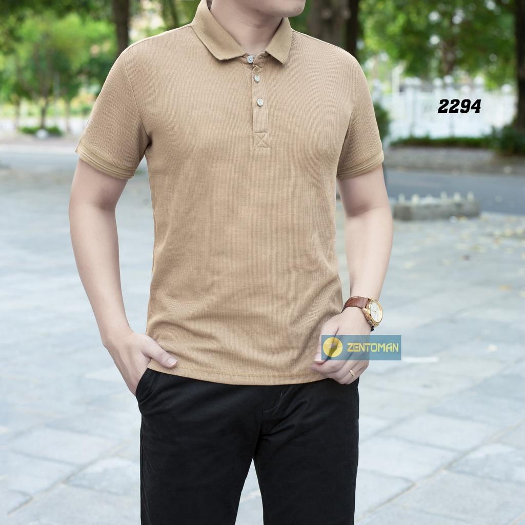 Áo polo nam trơn ZENTOMAN tay ngắn cổ bẻ cotton thun mềm co giãn