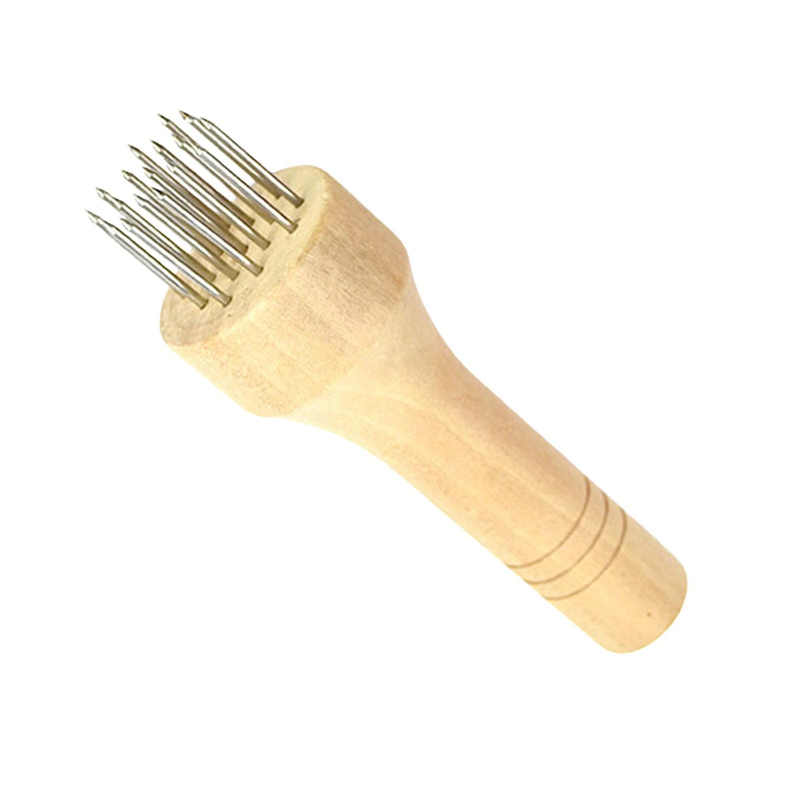 Professional Meat Tenderizer with Wooden Handle for Marinade Turkey Beef