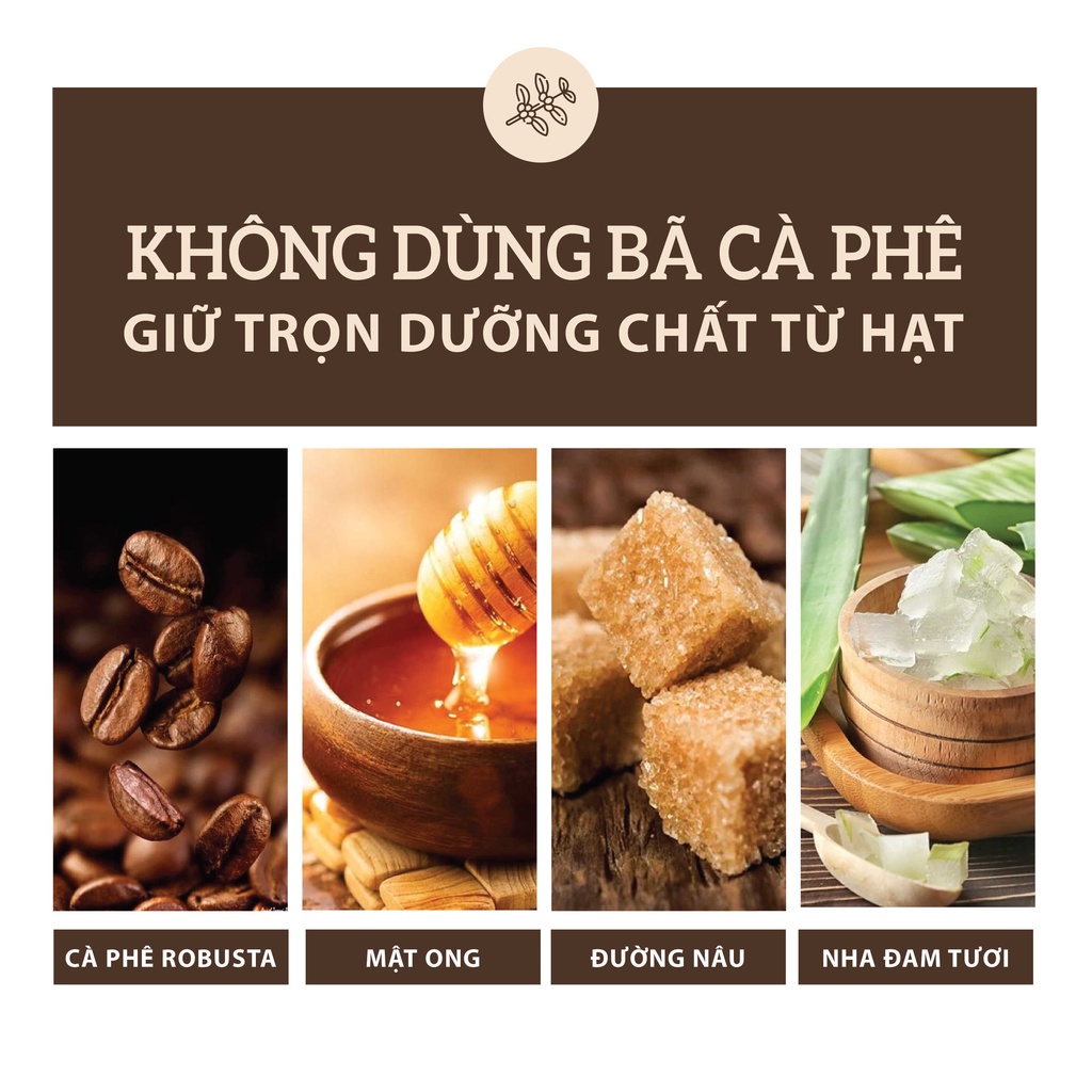 Scrub Tẩy Da Chết Body & Mặt Từ Cà Phê Robusta Trắng Da, Giảm Thâm Nám MILAGANICS