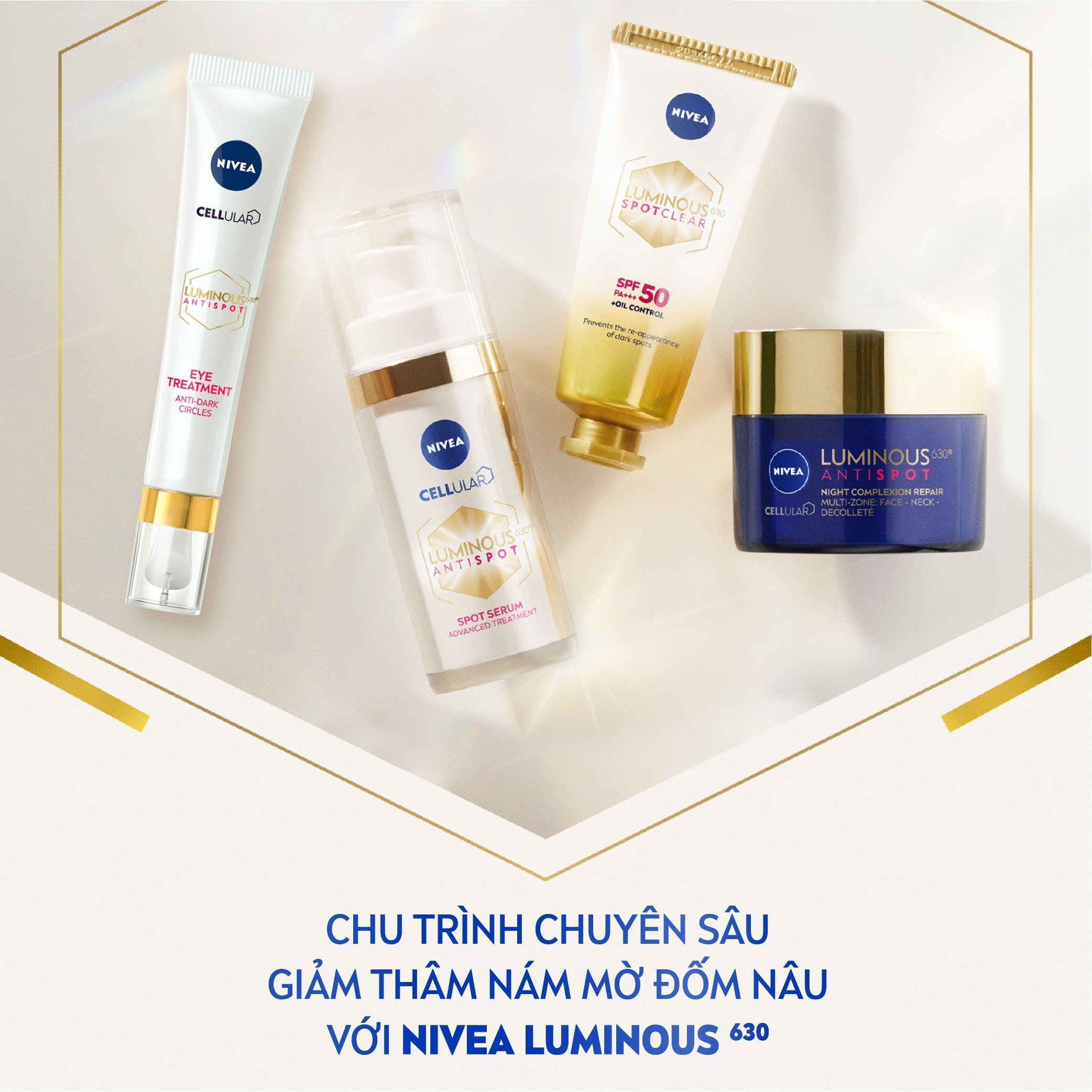 Kem Dưỡng Da Ban Đêm NIVEA LUMINOUS 630 Giúp Làm Mờ Đốm Nâu Ngăn Ngừa Thâm Nám (50 ml) - 94134