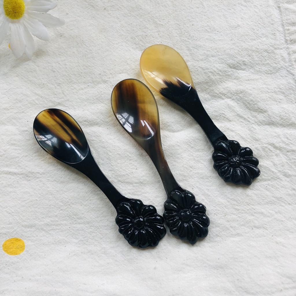 THÌA/MUỖNG SỨNG Cán Bông Hoa, Thìa Muỗng Nhỏ Xinh 12cm, Xúc Gia Vị, Thìa Tráng Miệng, Chụp Ảnh Decor