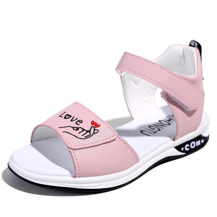 Dép sandal bé gái da mềm, êm chân, phong cách Hàn Quốc AE6, size to 30-37, hàng cao cấp