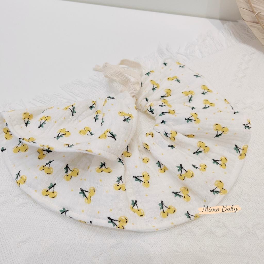 Yếm cổ tròn vải xô muslin họa tiết dễ thương cho bé YC11 Mimo Baby