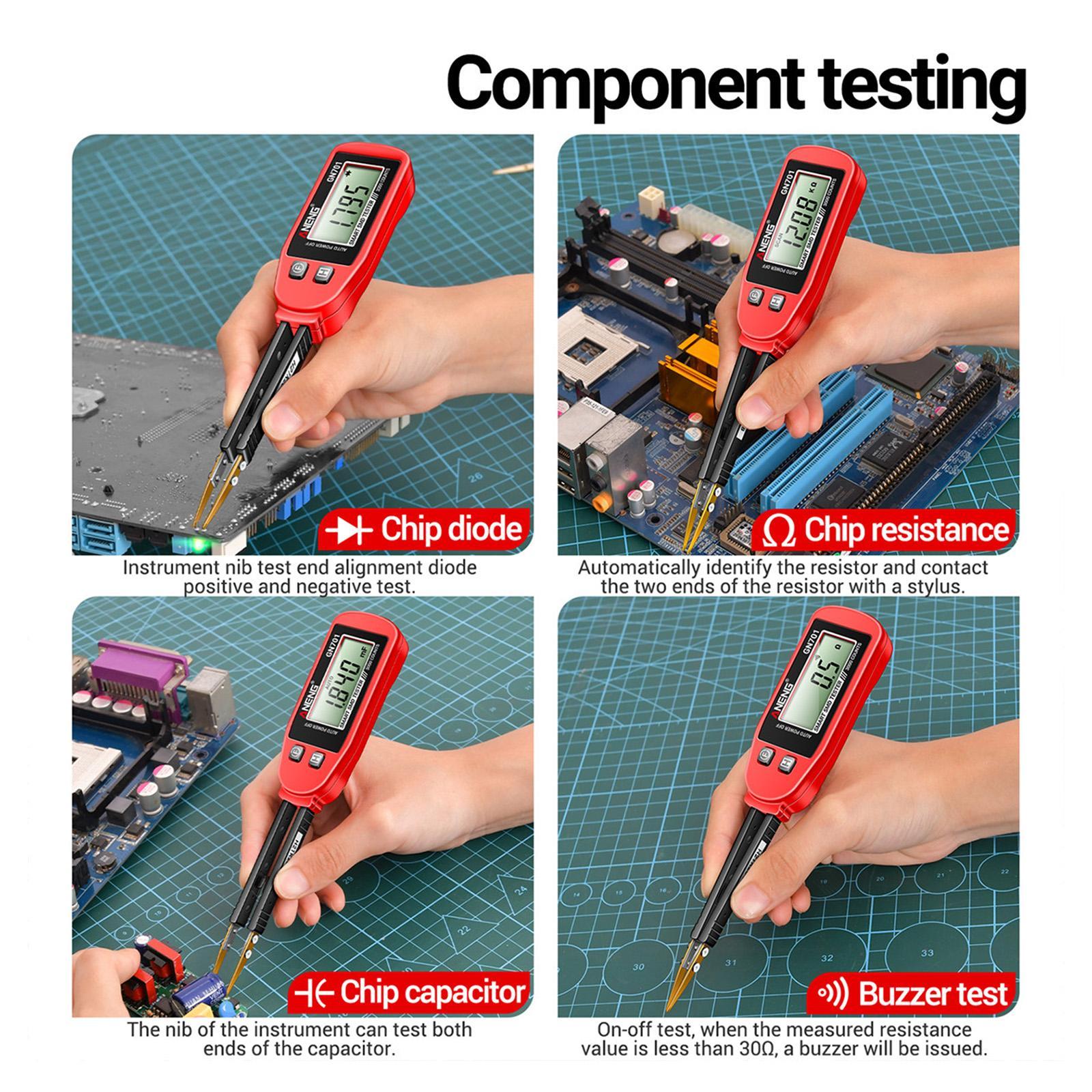 Digital SMD Tester/ Resistance Capacitance Meter/ LCD Screen Handheld Continuity Resistor Tester Multimeter