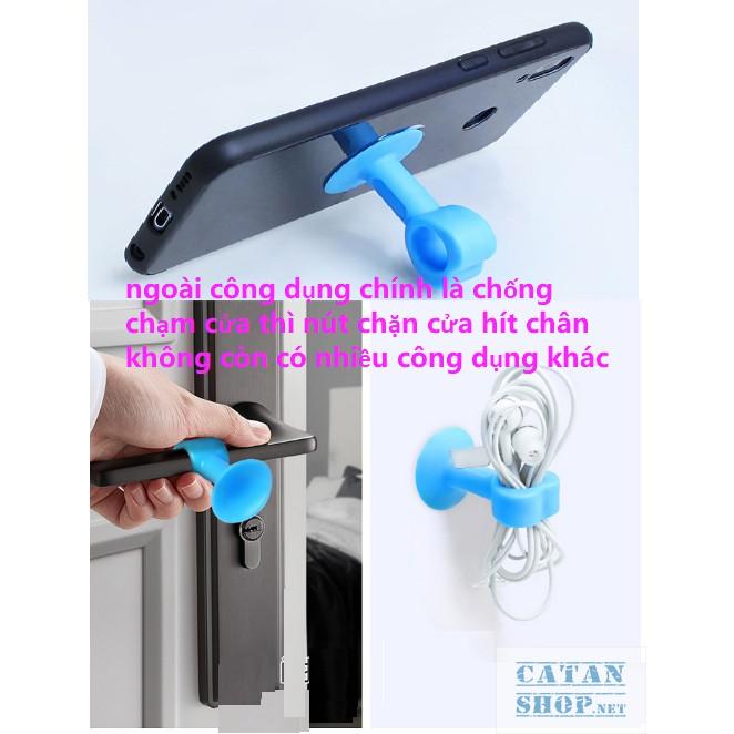 Nút chặn cửa silicon hít chân không mới chống ồn tiện dụng, nút chống va chạm gắn tay nắm đa chức năng mới GD485