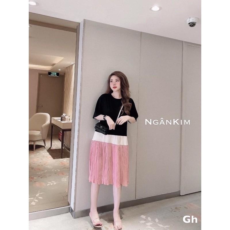 Váy bầu đầm bầu Cotton mát mềm mịn pha chân von thiết kế sang chảnh️free size 43-68kg