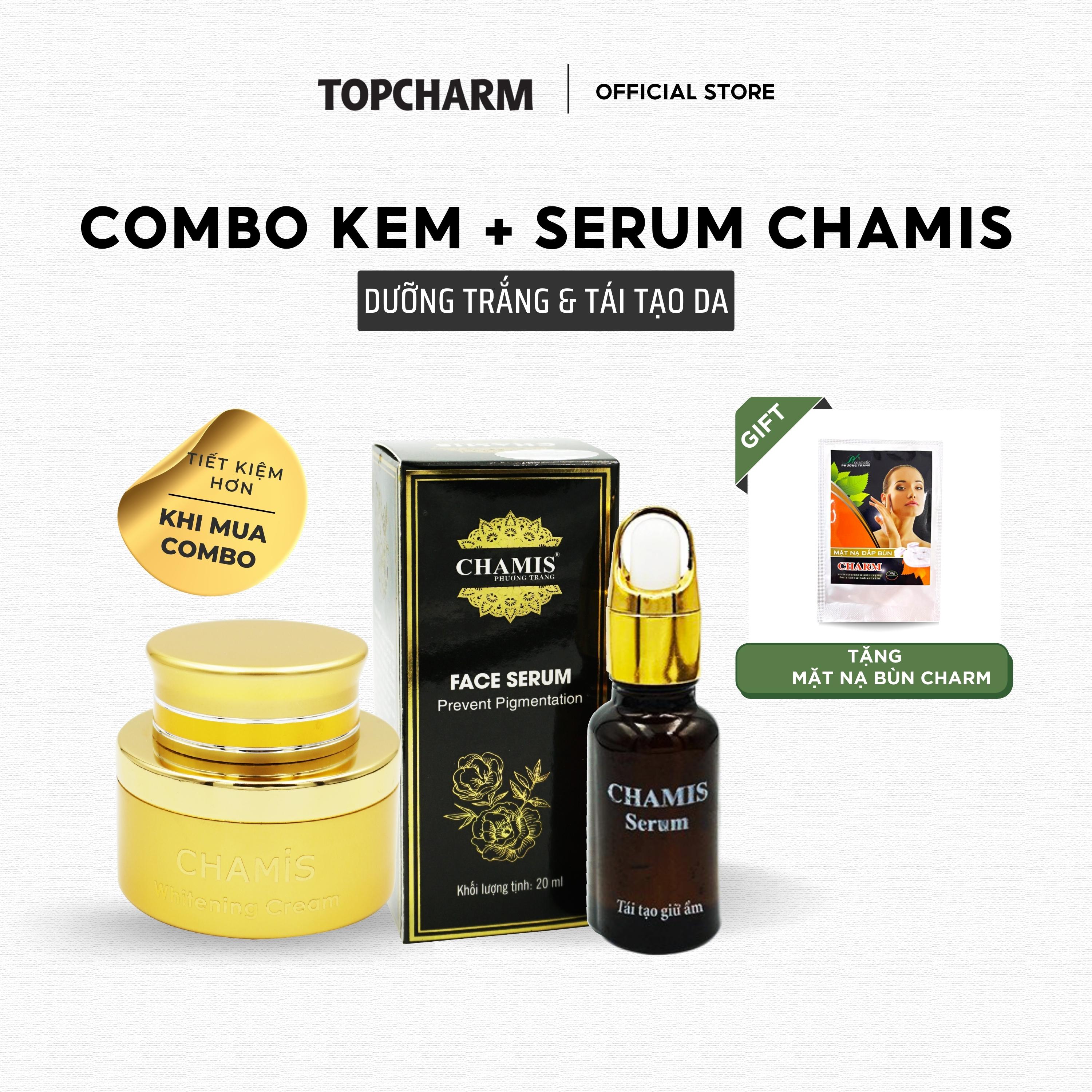 Combo Kem dưỡng và Serum dưỡng trắng và tái tạo da CHAMIS