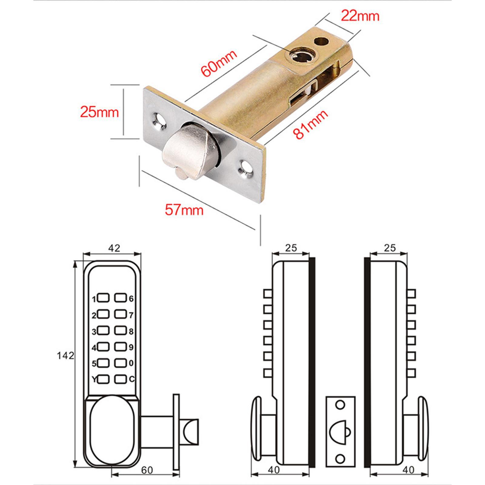 Keypad Door Lock, Entry Door Lock Mechanical Lock, Combination Knob Lock for