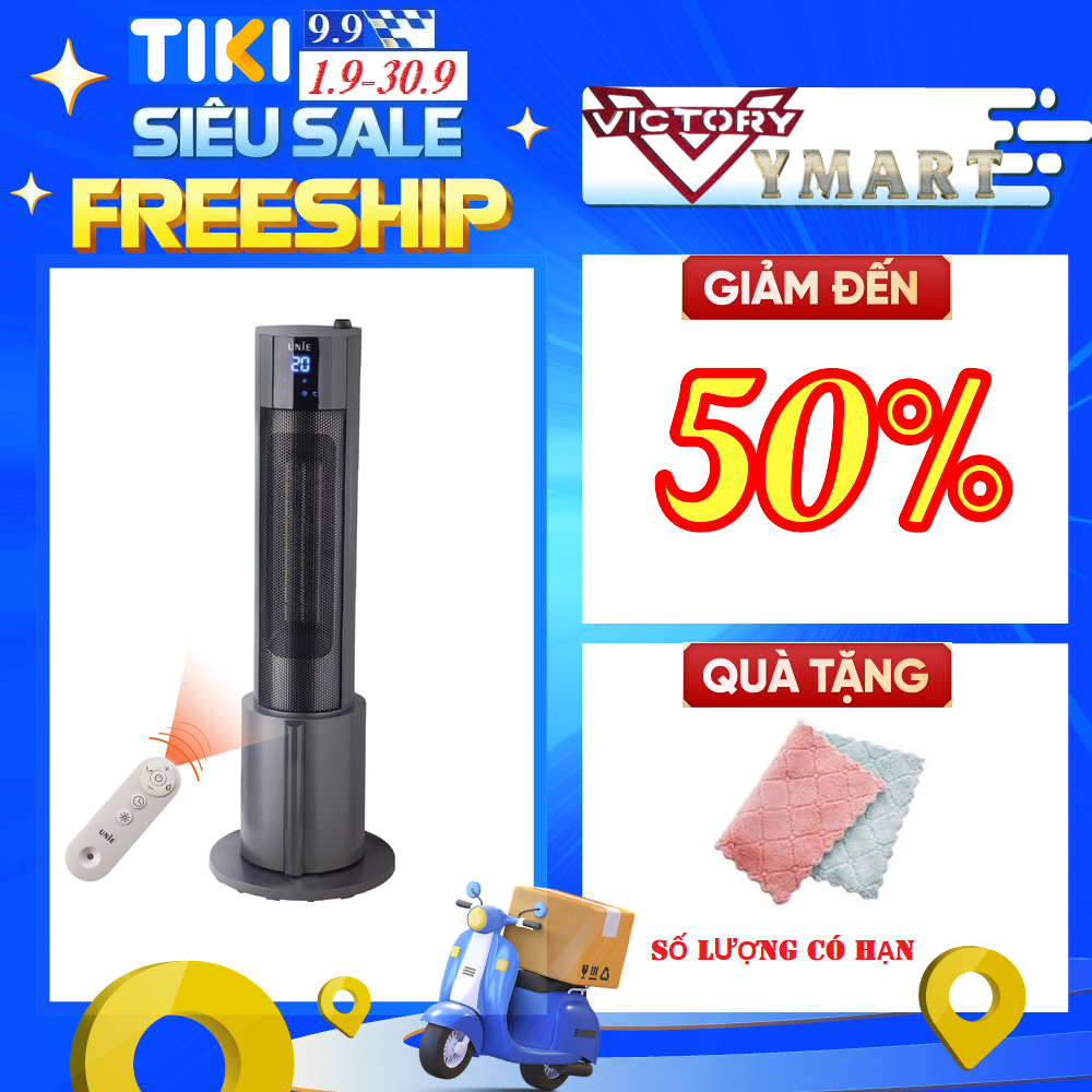 Máy sưởi gốm làm ấm không gian UNIE UE-129 công suất 2200W - Hàng chính hãng
