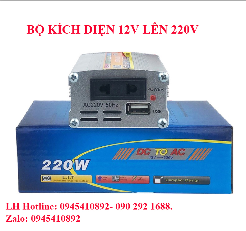 Bộ kích điện 12v lên 220v 220W