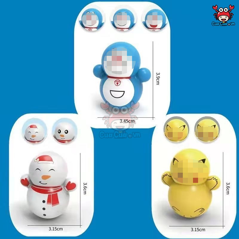 Lật đật squid game mini, đồ chơi lật đật mini doraemon cho bé cute dễ thương giá rẻ (pikachu, trò chơi con mực, minion)