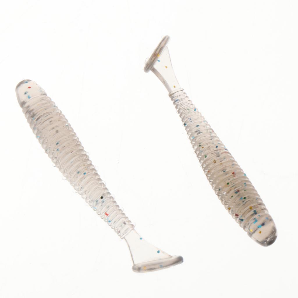 Soft Plastic Fishing Baits, Worm Artificial Lures, Minnow Swimbaits with T-Type Paddle Tail Realistic Shad Fishing Lure for Bass Trout Pike Walleye