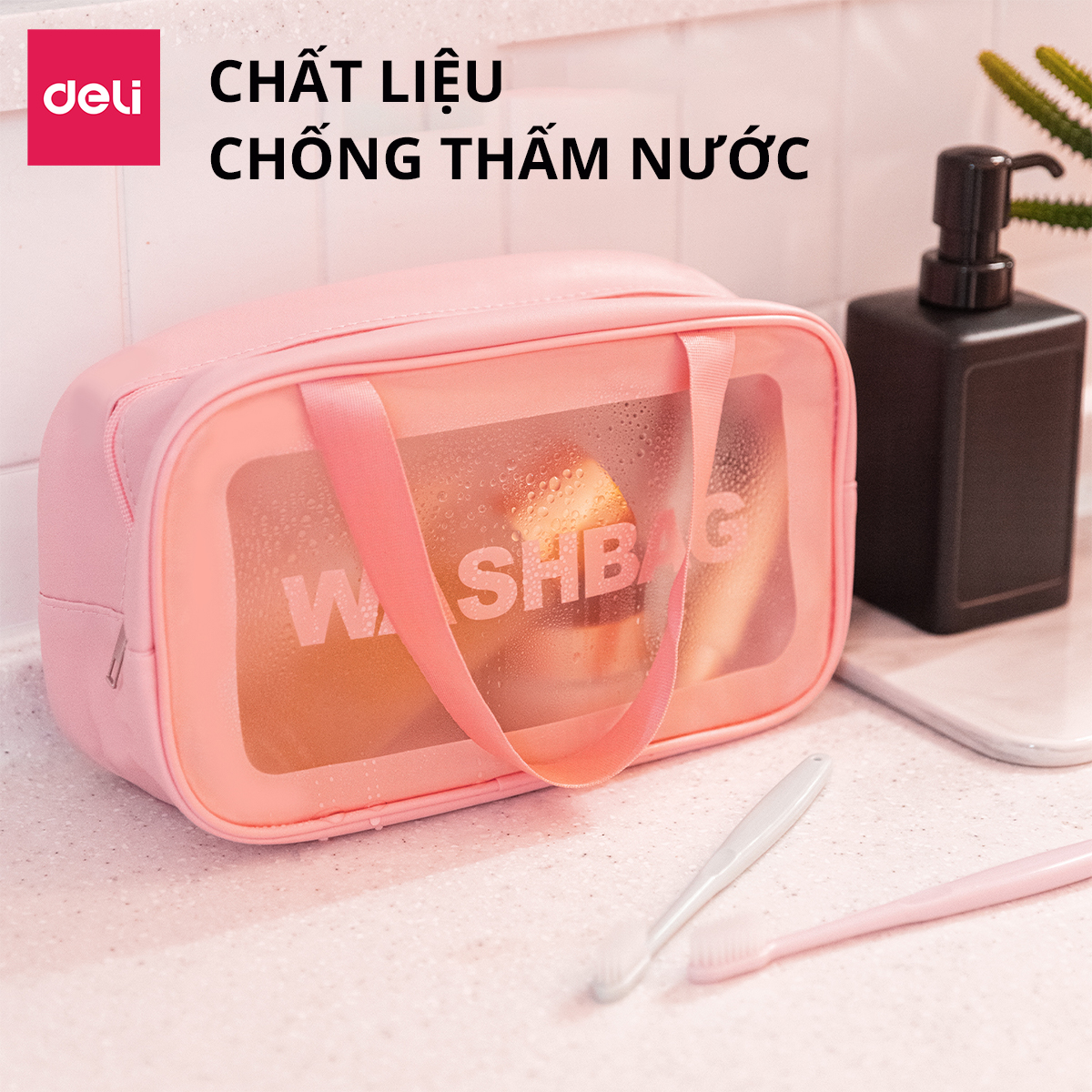 Túi Đựng Đồ Cá Nhân Du Lịch Túi Đựng Mỹ Phẩm Du Lịch Chống Thấm Nước Deli - Túi Đựng Đồ Trang Điểm Cá Nhân Trong Suốt WASHBAG Tiện Lợi Đi Biển - VS643 646