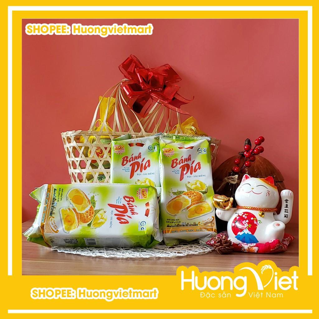 Bánh pía đậu xanh sầu riêng trứng muối Tân Huê Viên 320g, bánh pía Sóc Trăng chính hãng