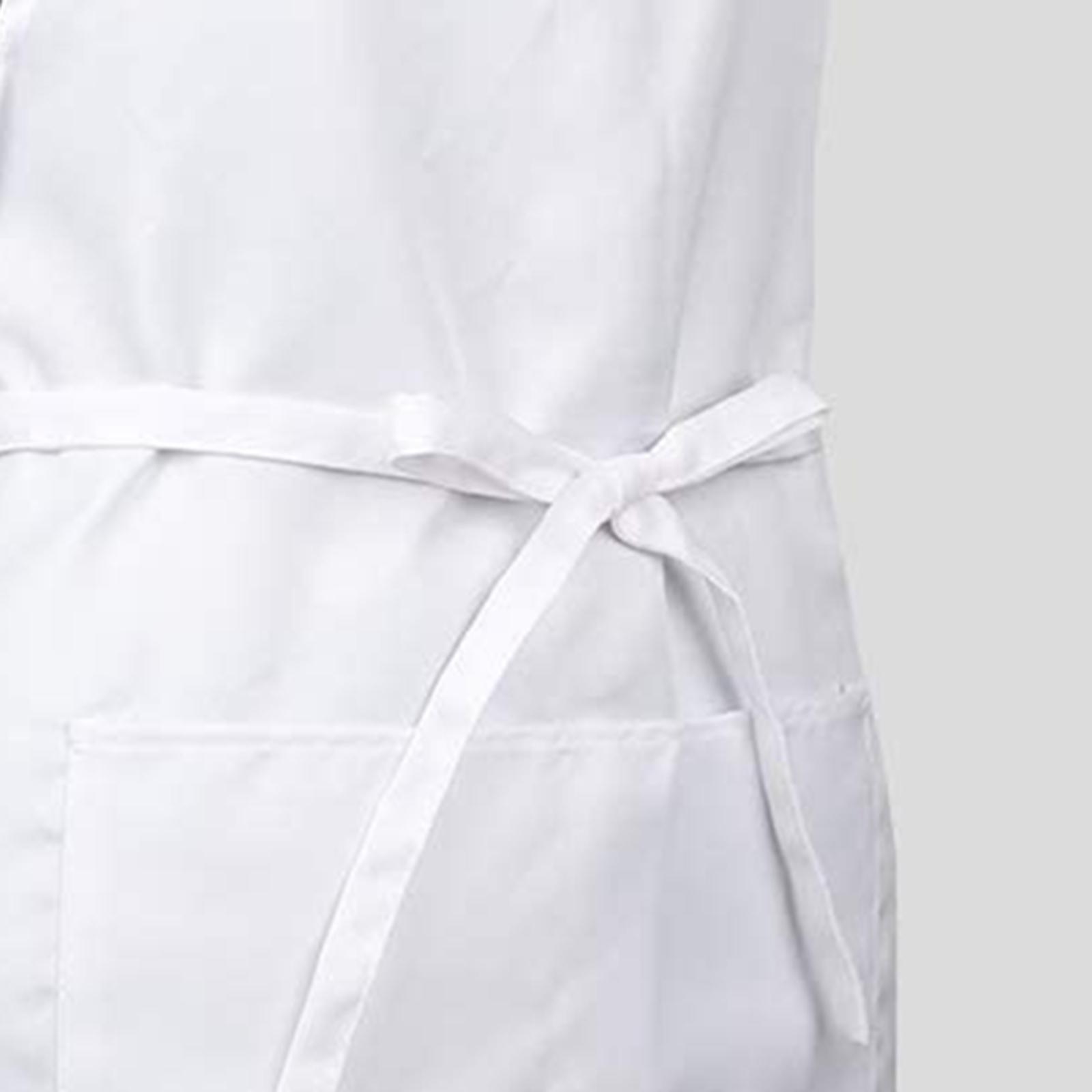 2X Men Women Cooking Apron with Large Pocket Baking Cooking Kitchen Apron White