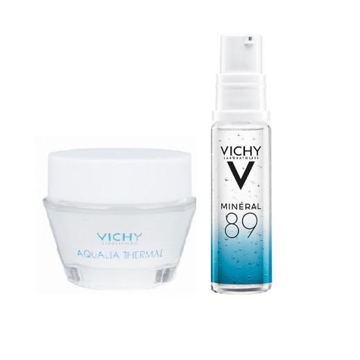 Gel Dưỡng Ẩm Kích Hoạt &amp; Giữ Nước Cho Da Thường &amp; Da Khô Vichy Aqualia Thermal Rehydrating Light Cream 15ml + Dưỡng Chất Khoáng Cô Đặc M89 10ml