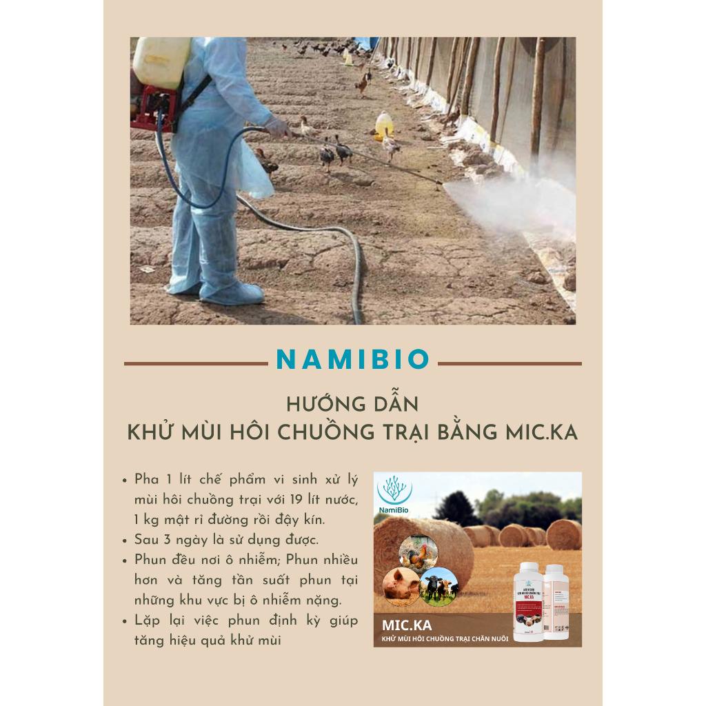 Men vi sinh khử mùi hôi chuồng trại MIC.KA 1 lít