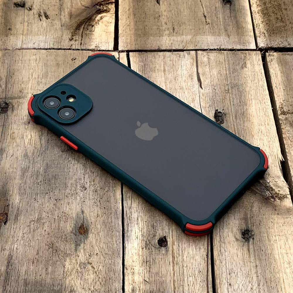 Ốp lưng chống sốc toàn phần màu xanh lá đậm dành cho iPhone 11