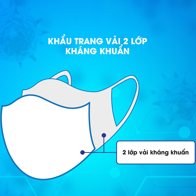 Bộ 10 Khẩu Trang  Vải Kháng Khuẩn 2 Lớp NAGAKAWA - KTV3LKKKNHH