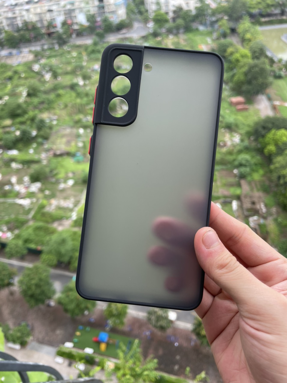 Ốp lưng cho Samsung Galaxy S21 FE 5G viền dẻo đen lưng nhám mờ bảo vệ camera