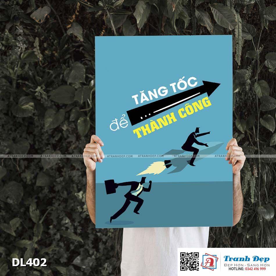 Tranh động lực trang trí phòng làm việc - Tăng tốc để thành công - v2 - DL402