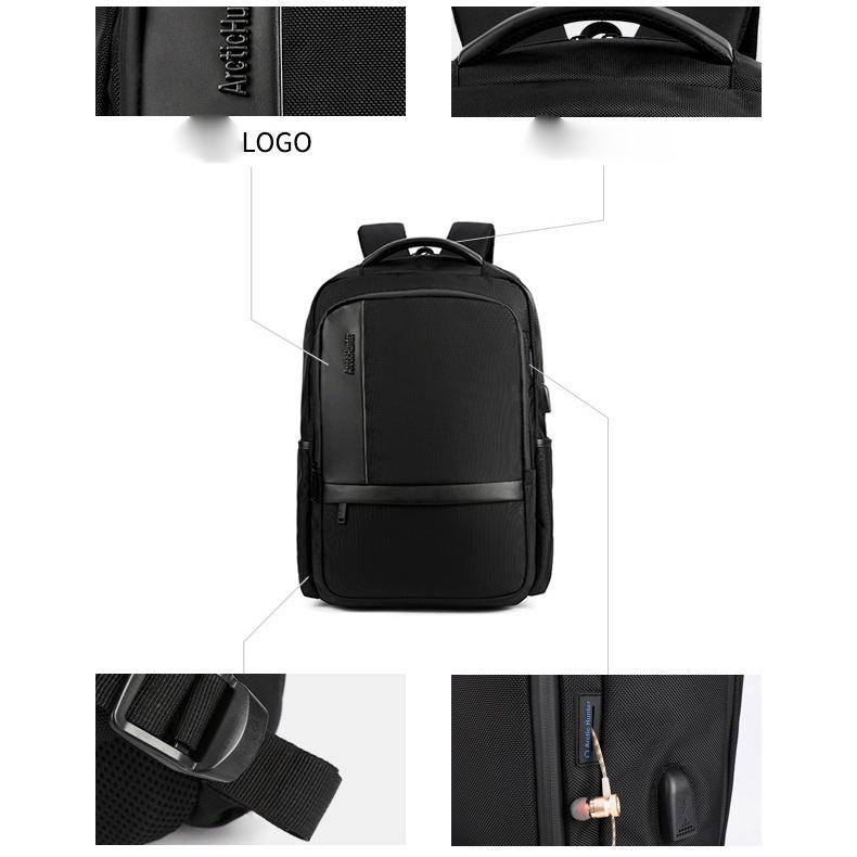 Balo laptop, túi đựng máy tính xách tay có ổ cắm USB, thiết kế chống sốc, chống thấm nước -