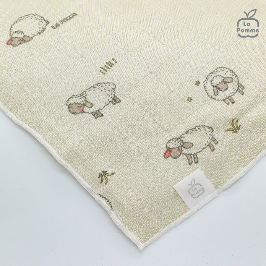 K002 Set 5 Khăn sữa sợi tre lụa La Pomme - 30x30cm Nude Sheep