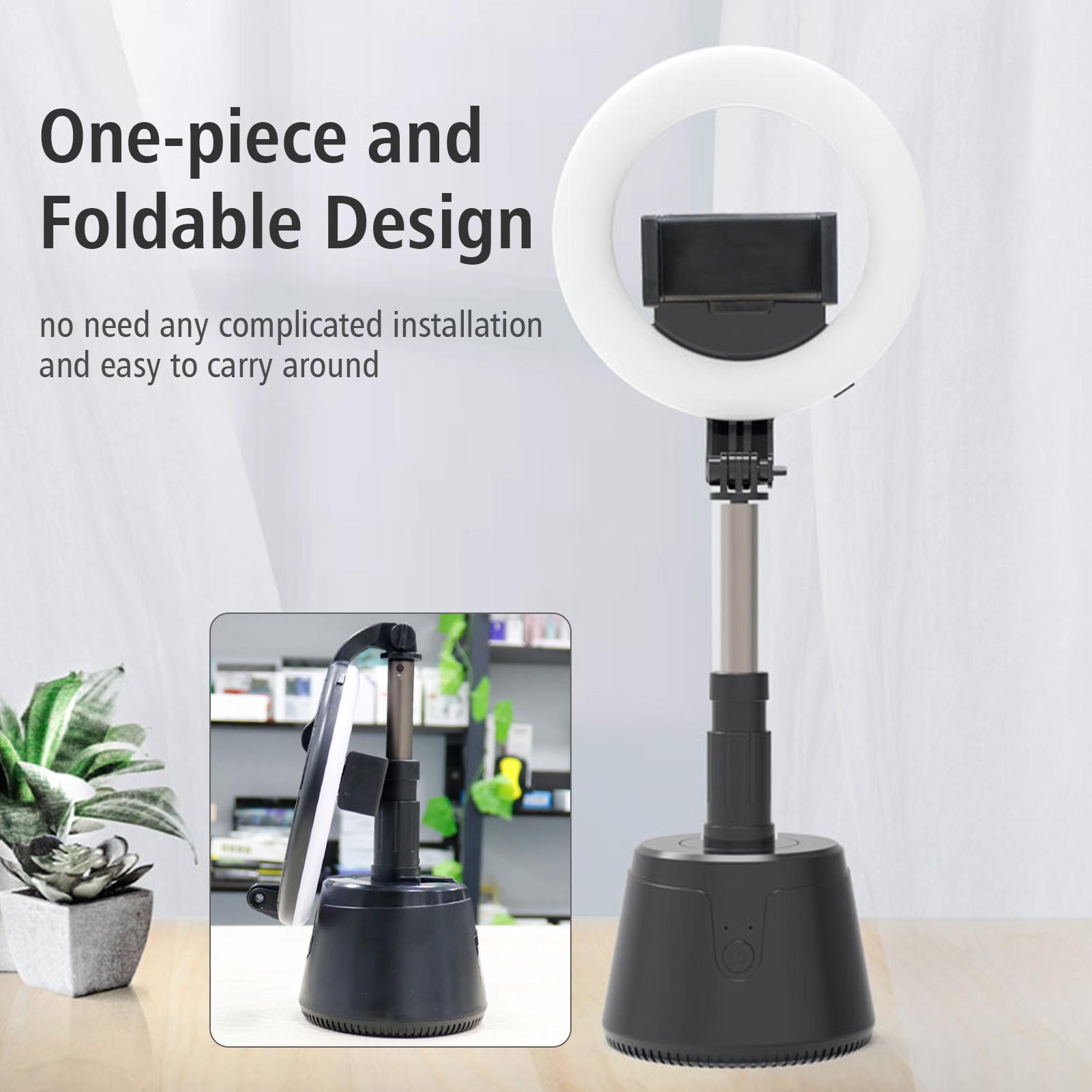 Đèn LED vòng có thể gập lại 16cm / 6 inch 3 chế độ chiếu sáng 3000K-6500K Pin tích hợp có thể điều chỉnh độ sáng 360 ° Theo dõi khuôn mặt thông minh