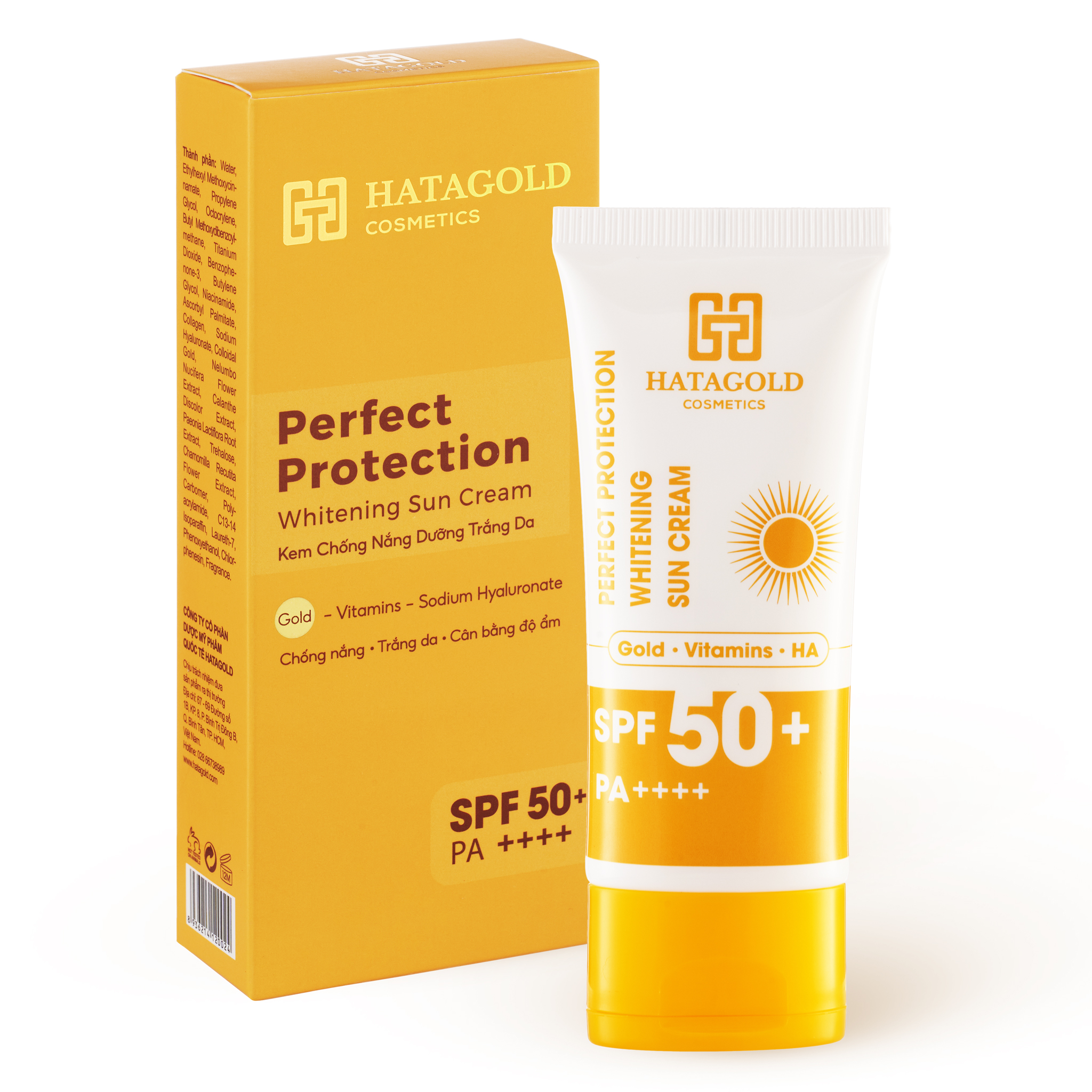 HATAGOLD | Kem Chống Nắng Cúc La Mã SPF50+ - Perfect Protection Whitening Sun Cream SPF 50+ PA++++ - KL:60g